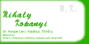 mihaly kopanyi business card